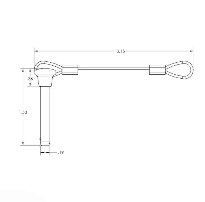 Taco Metals Derlin Insert Eliminates Rattling Quick Release Pin F13-0244BN - Pull Plastic Head Laynard