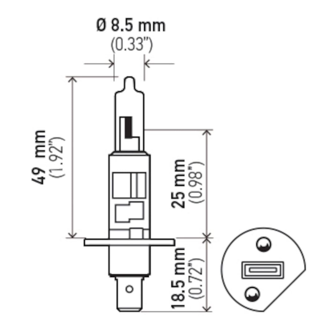 Hella Easy To Install Headlight Bulb 002089402 - H1 12V 130W P14.5S T2.5