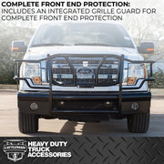 Cattleman Two Vertical Center Protection Bars Bumper 2367P - Front Replcement Sensor Holes