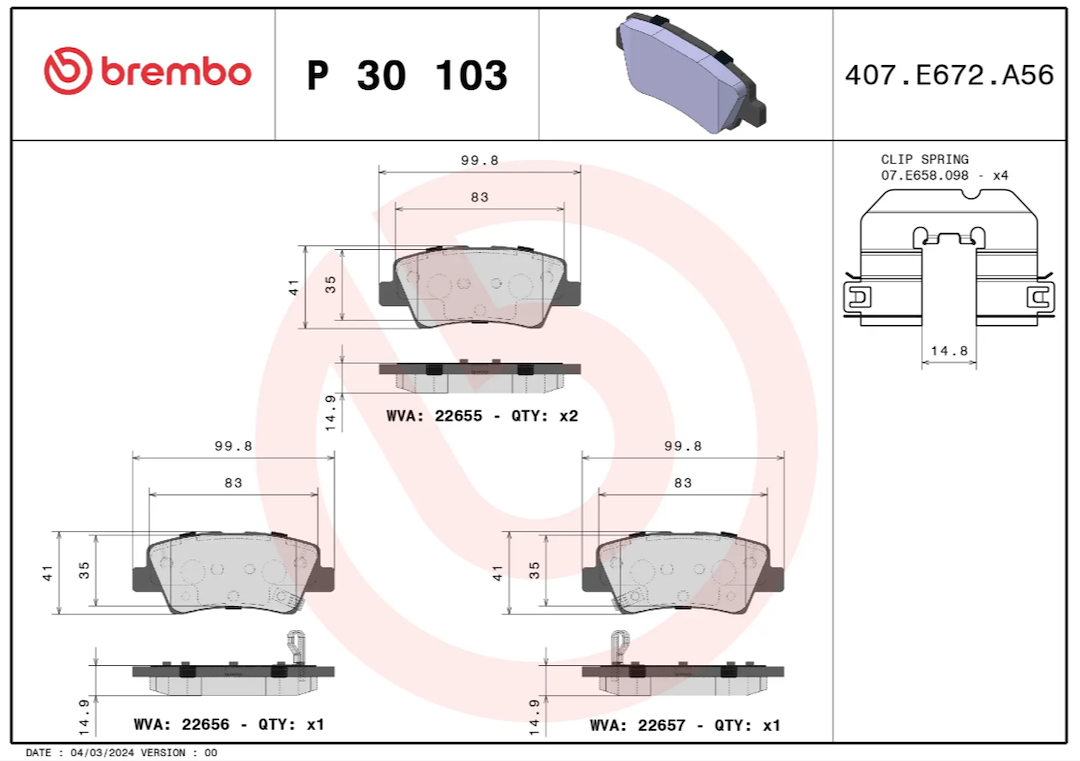 Brembo P30103 Brake Pad