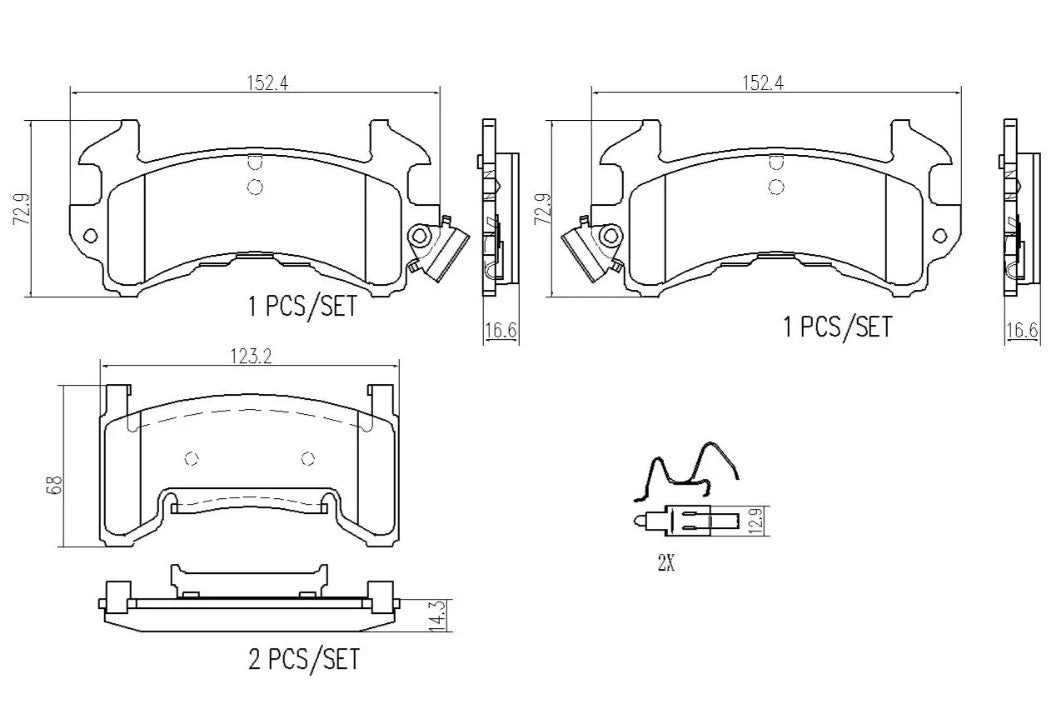 Brembo Premium Low-Met OE Equivalent Pad Brake Pad P10036N - Disc Set