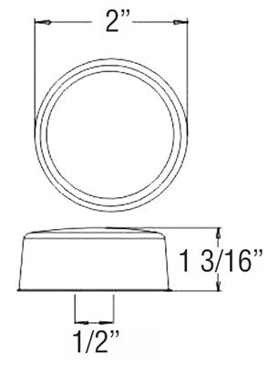 Optronics Polycarbonate Lens And Housing Clearance Light MCL50AB - Led Miroflex Rnd Diode Amber