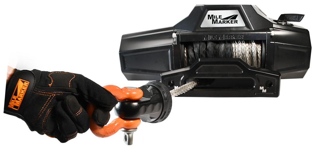 Milemarker Replaces Conventional Winch Hook Winch Cable Shackle Mount 60-12100-CB - Aluminum Shakle Cover
