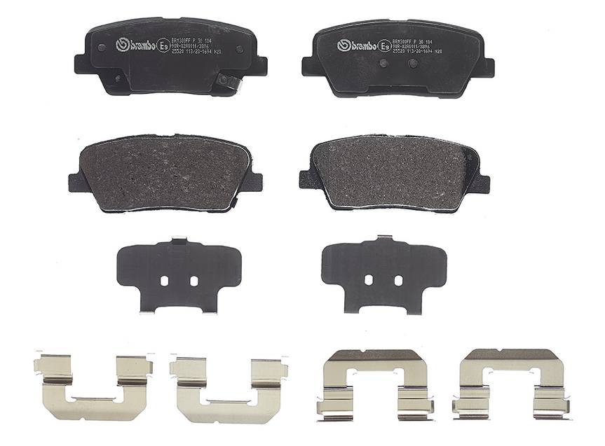 Brembo Premium Low-Met OE Equivalent Pad Brake Pad P30104 - Disc Set