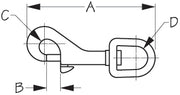 SEA DOG No Supplier Warranty Boat Eye Snap 146590-1 - Stainless Swivel