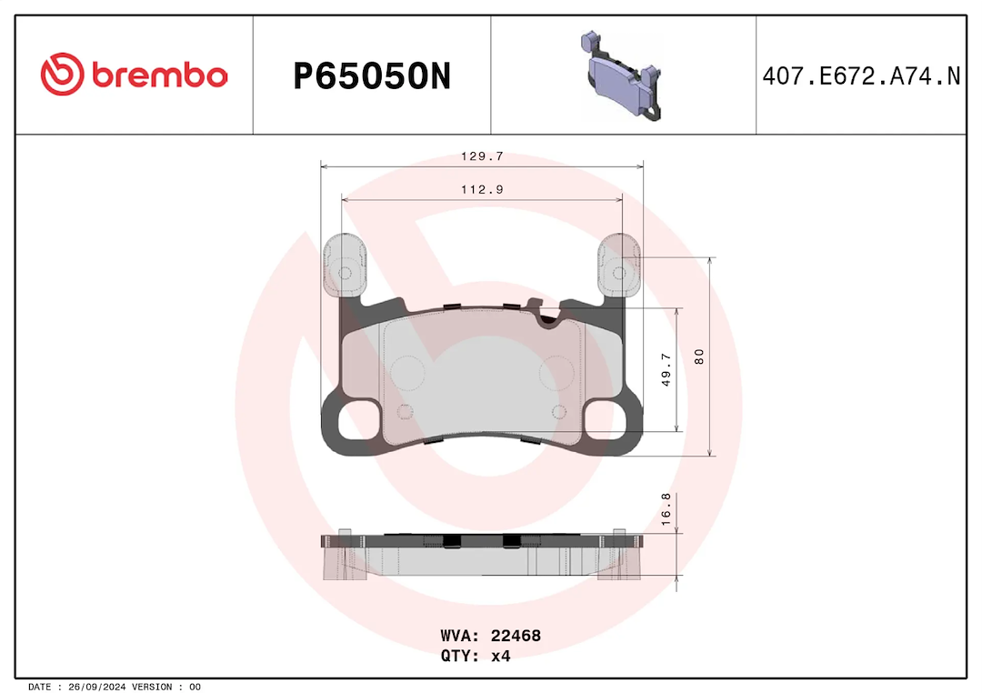 Brembo P65050N Brake Pad