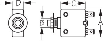 SEA DOG Panel Mounted Compact Design Circuit Breaker 420810-1 - Thermal 10 Amp
