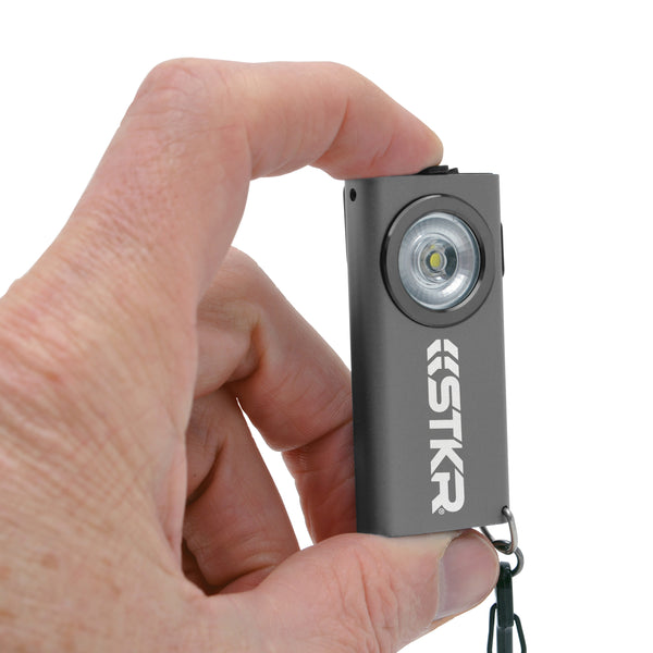 STKR Concept Removable Low-Profile Pocket Clip Flashlight 14265 - Gray Slim Jimmy Keychain Flashlight-Gray