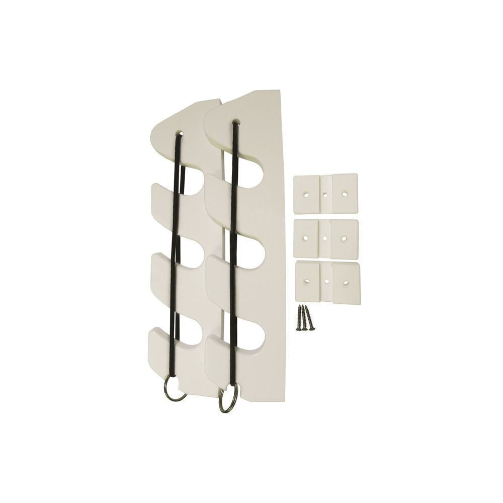 Taco Metals Easy Assembly Fishing Rod Holder P03-133W - White Rack Bungee
