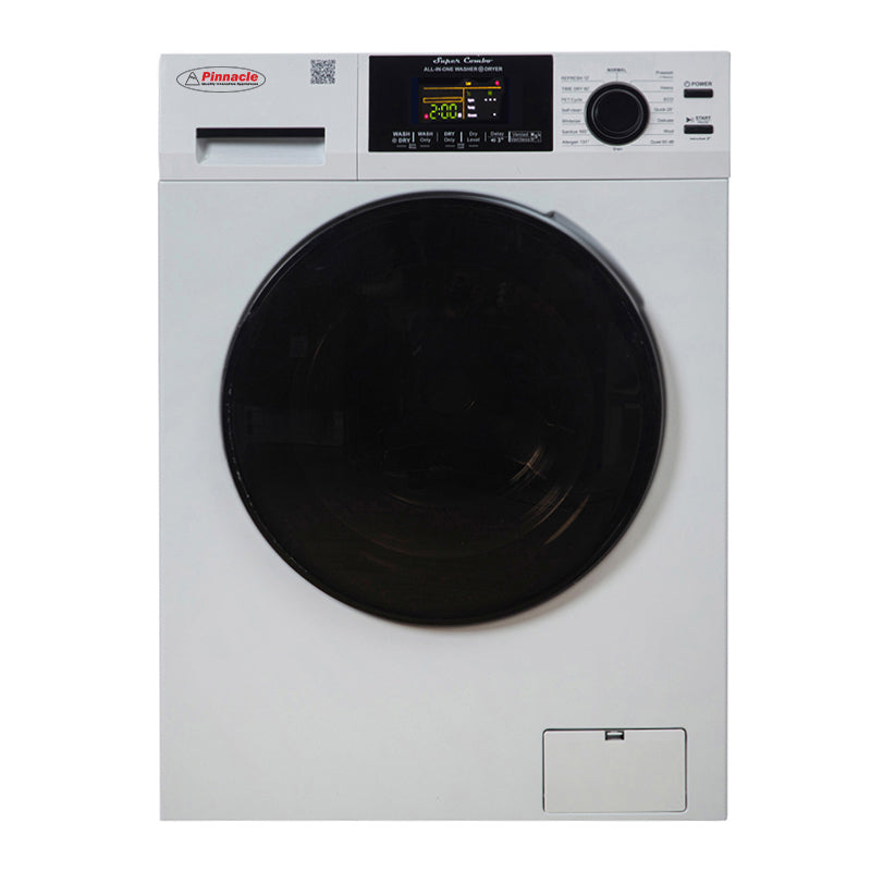 Pinnacle Delay Start And Oversuds Control Clothes Washer/ Dryer Combo Unit 22-4600 L W - White Super 15LBS
