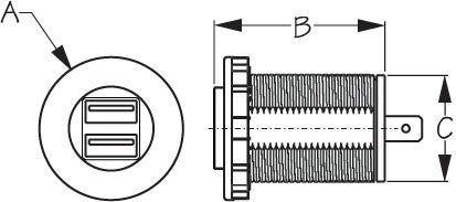 SEA DOG No Supplier Warranty USB Outlet 426515-1 - Round Dual Power Socket