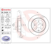 Brembo Rust-Resistant Coating Brake Rotor 08.D429.11 - Discbrakerotor Soliddisc