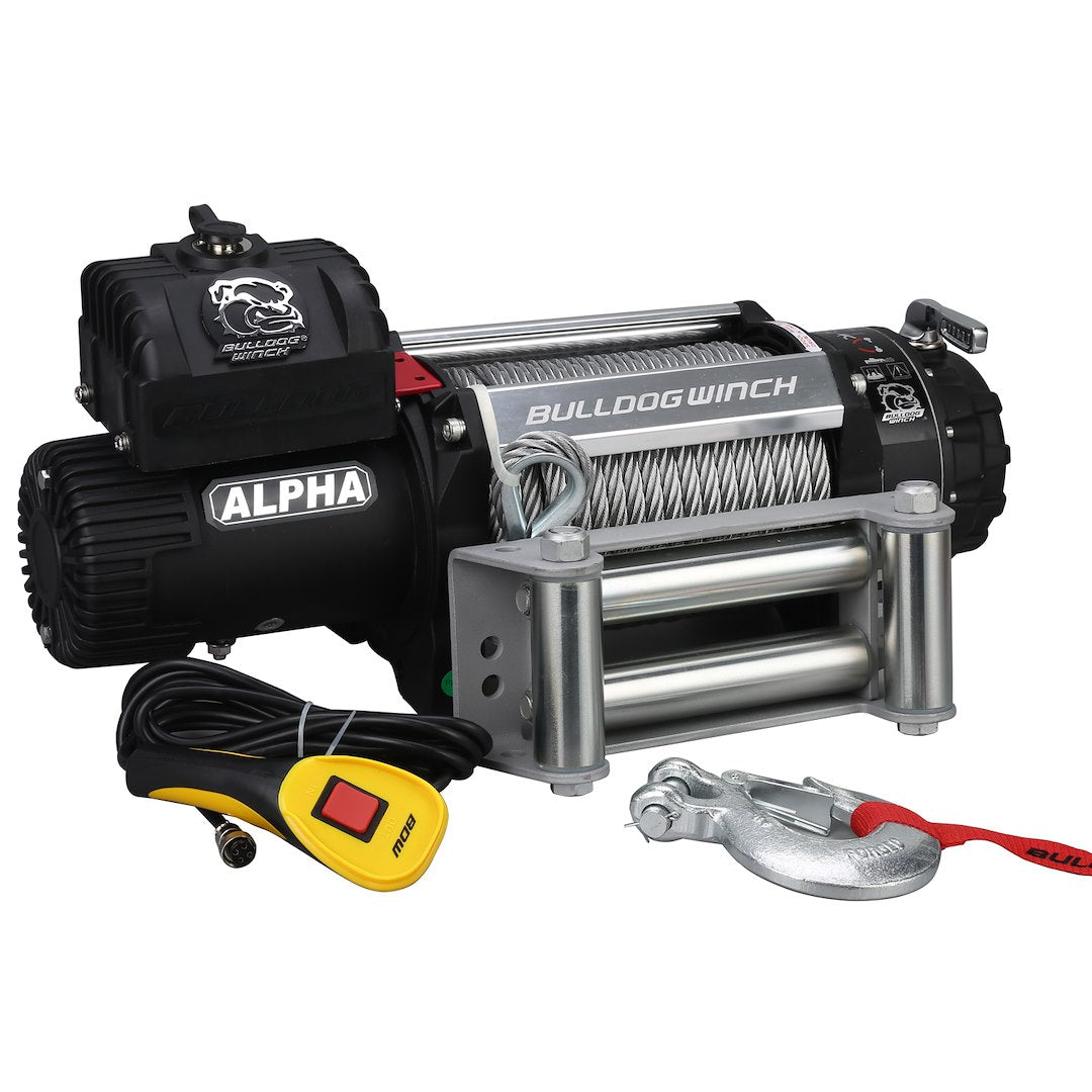 Bulldog Winc Power Unit Remote Mountable Winch 10047 - 15000LB Alpha Truck Wire Rop