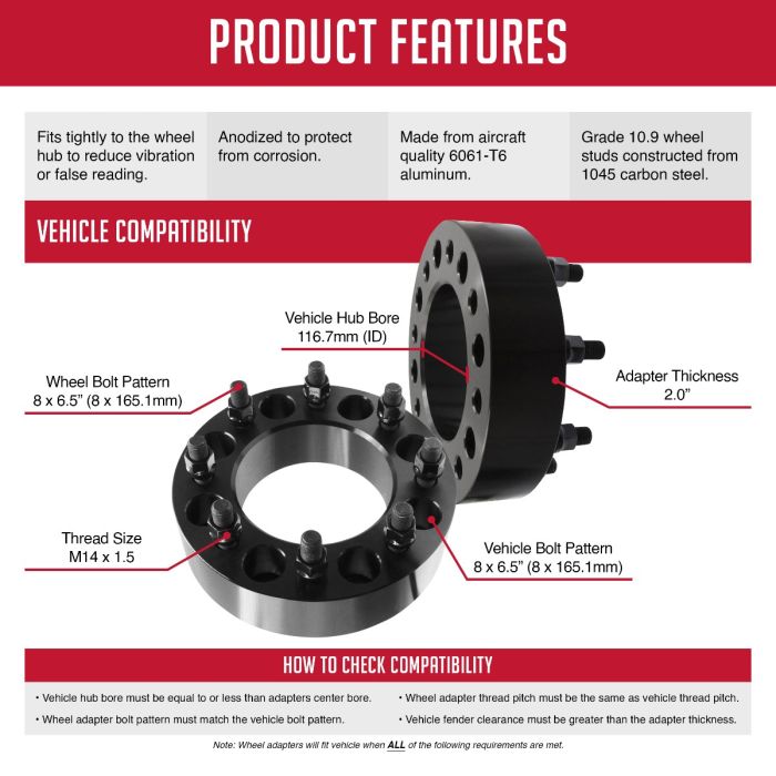 Revolution CNC Lathes And Milling Machines Wheel Adapter 8650-8650HR-E14 - Adap-8X6.5 2.0 116.7 M14 1.5