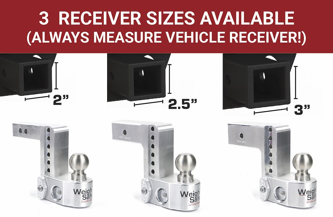 Weigh Safe Limited Lifetime Warranty Trailer Hitch Ball Mount WS8-3 - 8Inadj Ballmount 3Inshank