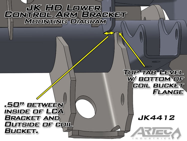 Artec Indust Integrated Skid Plate Control Arm Mount JK4412 - Upgrade Your Jeep Lower