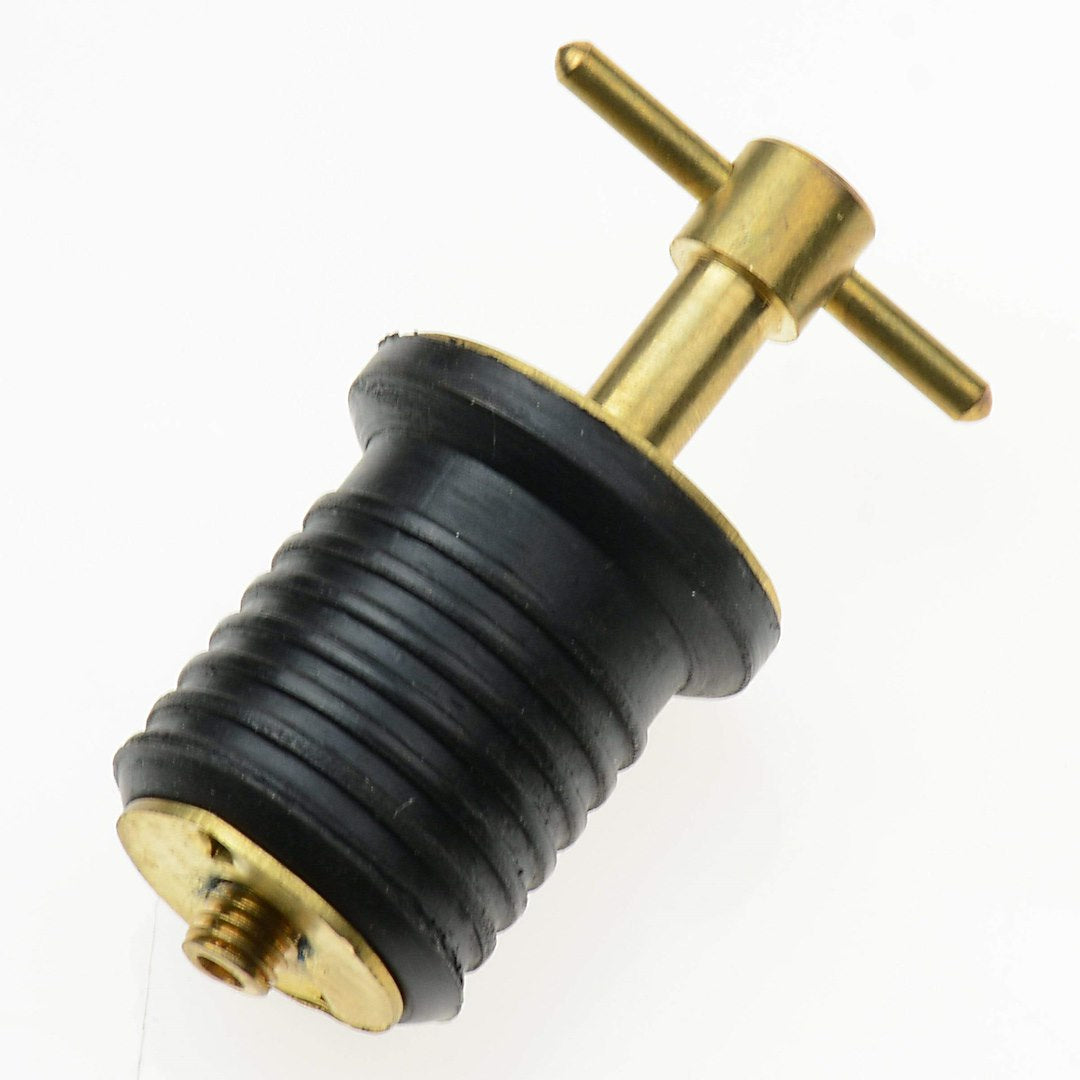 T-H Marine Easy To Install Boat Drain Plug BE-PL-54844-DP - Twist Brass