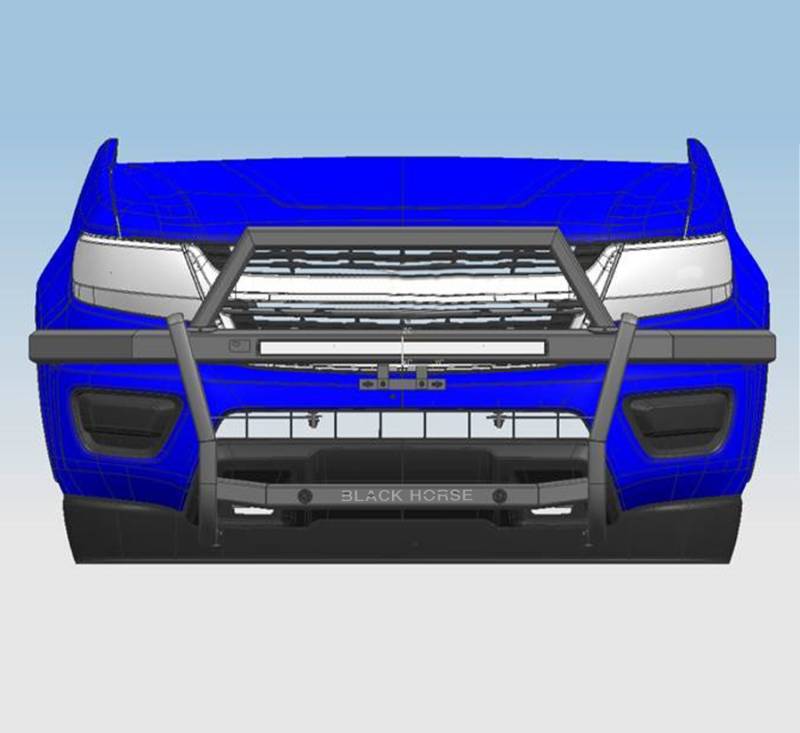 Black Horse Patented Design Grille Guard RAG1R03-K1 - Black Rambler Kit