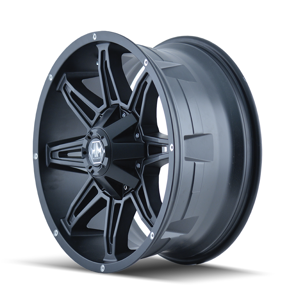 Wheel Group With Mayhem Logo Center Cap 8090-2937MB11 - Black Rampage 8090 20X9 6135 6139