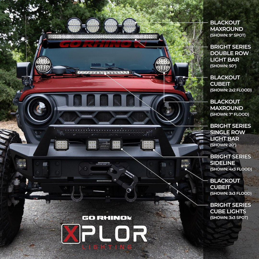 GO Rhino Surface Mount Installation Light Bar 751175113CSS - Bright Series Lights 51 Single