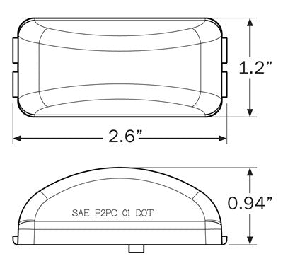 Optronics Snap-On Replaceable Lens Clearance Light MCL91AB - Chrome Led Mark Mini Amber