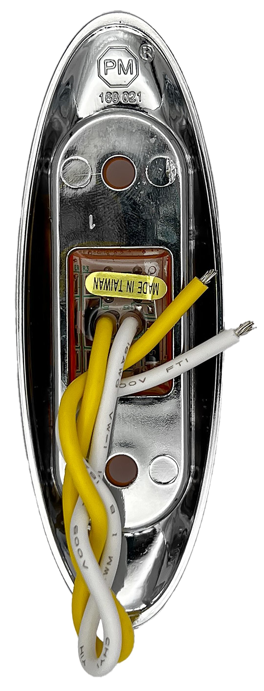 RV Designer Meets DOT Lighting Requirements Trailer Light L931 - Chrome Amber Oblong Bezel Led MA