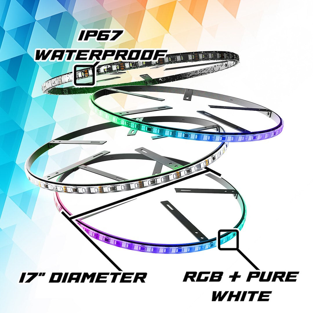 XK Glow Firmware Update Capability Wheel Light Ring MX-Wheel-KIT - Xkmax Rgbw Lite