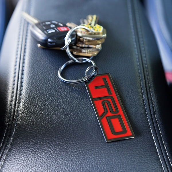 Plasticolor Toyota TRD Logo Design Key Chain 004585R01 - Red Black Enamel