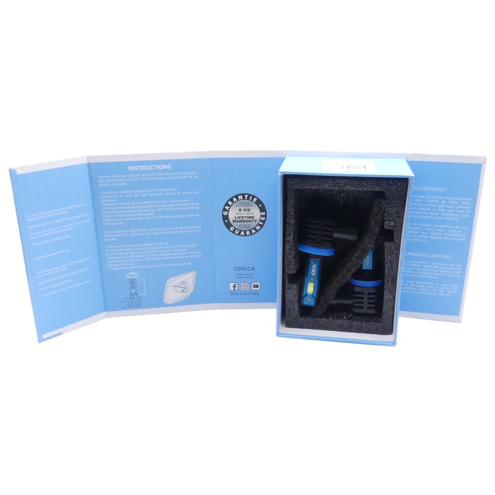 ODX Limited Lifetime Warranty Headlight Bulb Ledebryd-H11 - H11 E-BRYD Led Box