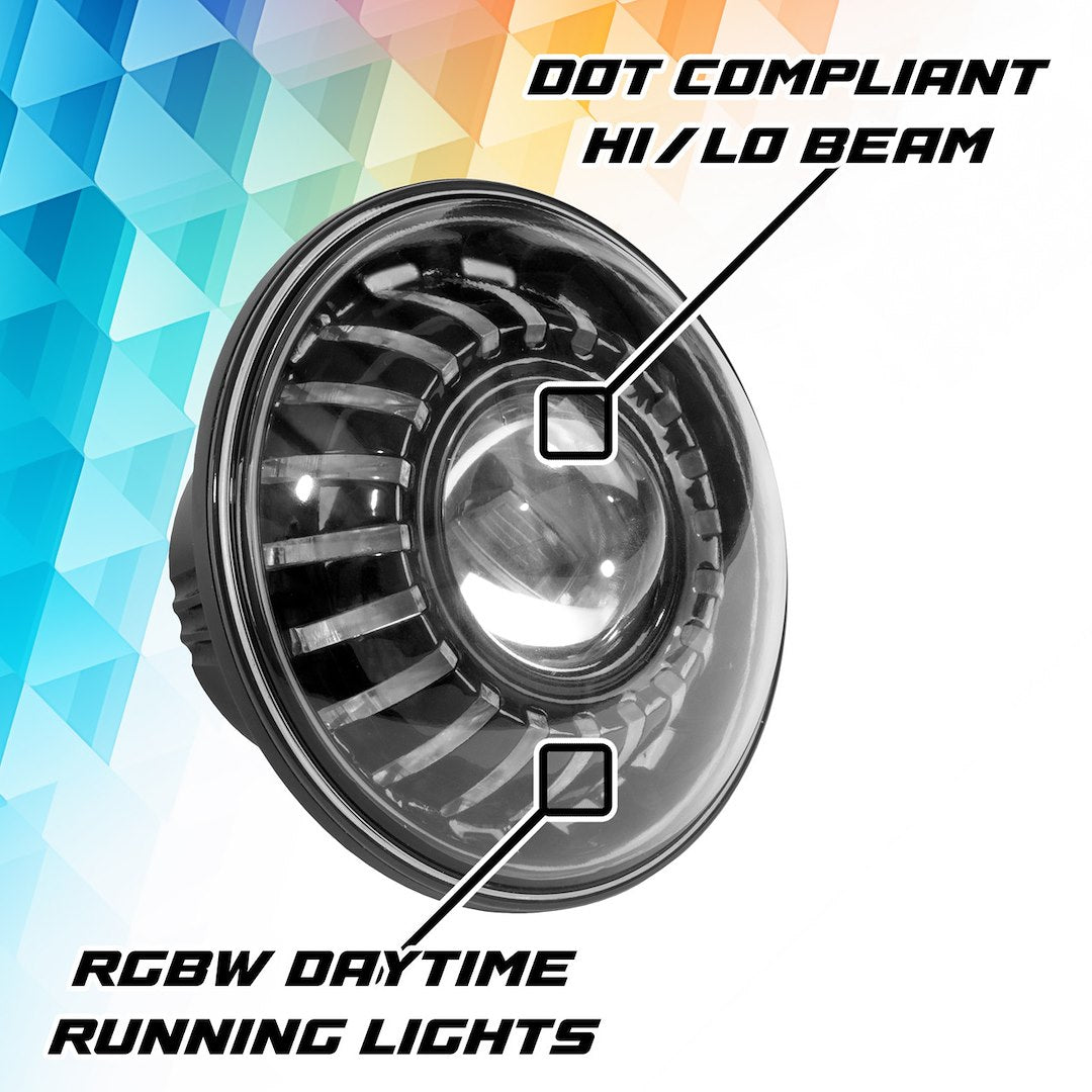 XK Glow MX-7IN-JP-KIT Headlight Assembly