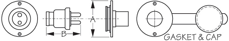 SEA DOG No Supplier Warranty Power Port Socket 426142-1 - Chrome Brass Polarized Cable