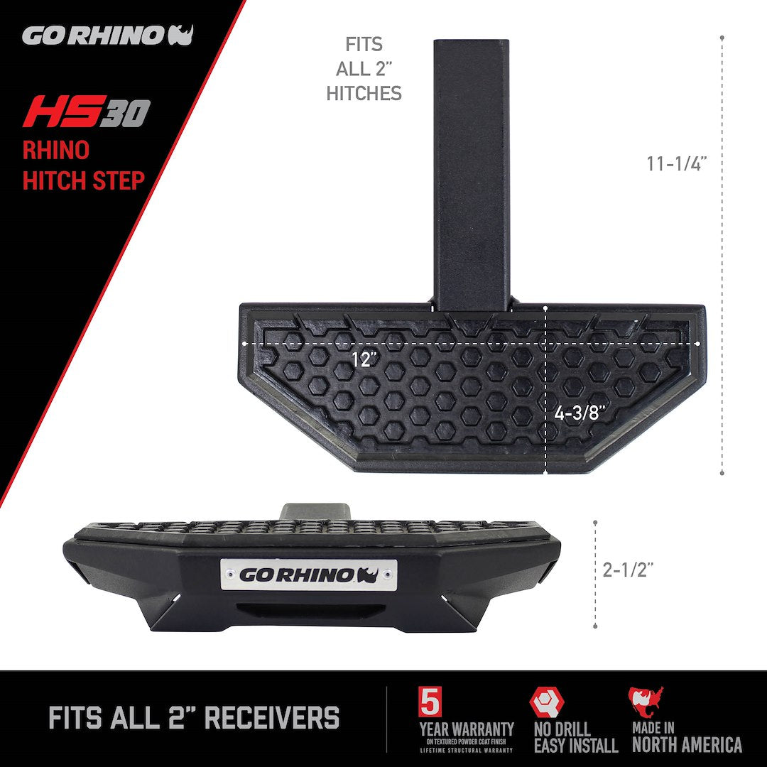 GO Rhino Integrated Handle Truck Step HS3012T - HS-30 Hitch