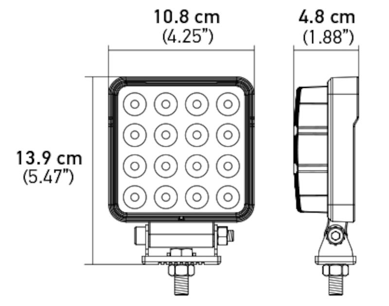 Hella Upright Technology Work Light 357106012 - Worklight VF 4SQ 2.0 Led MV LR BP