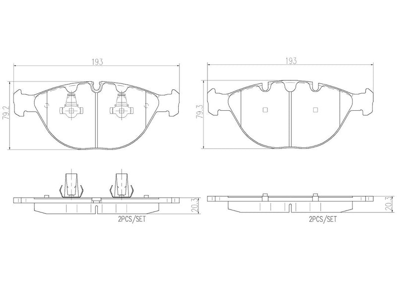 Brembo Premium Low-Met OE Equivalent Pad Brake Pad P06028N - Disc Set