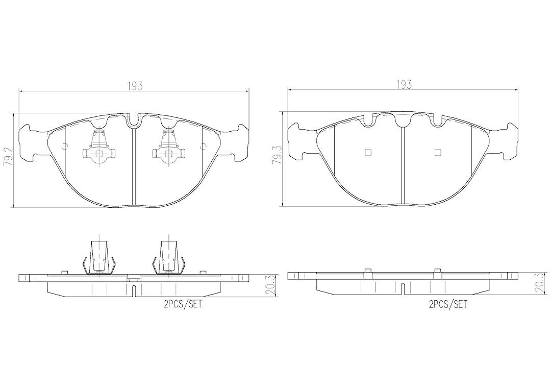Brembo Premium Low-Met OE Equivalent Pad Brake Pad P06028N - Disc Set