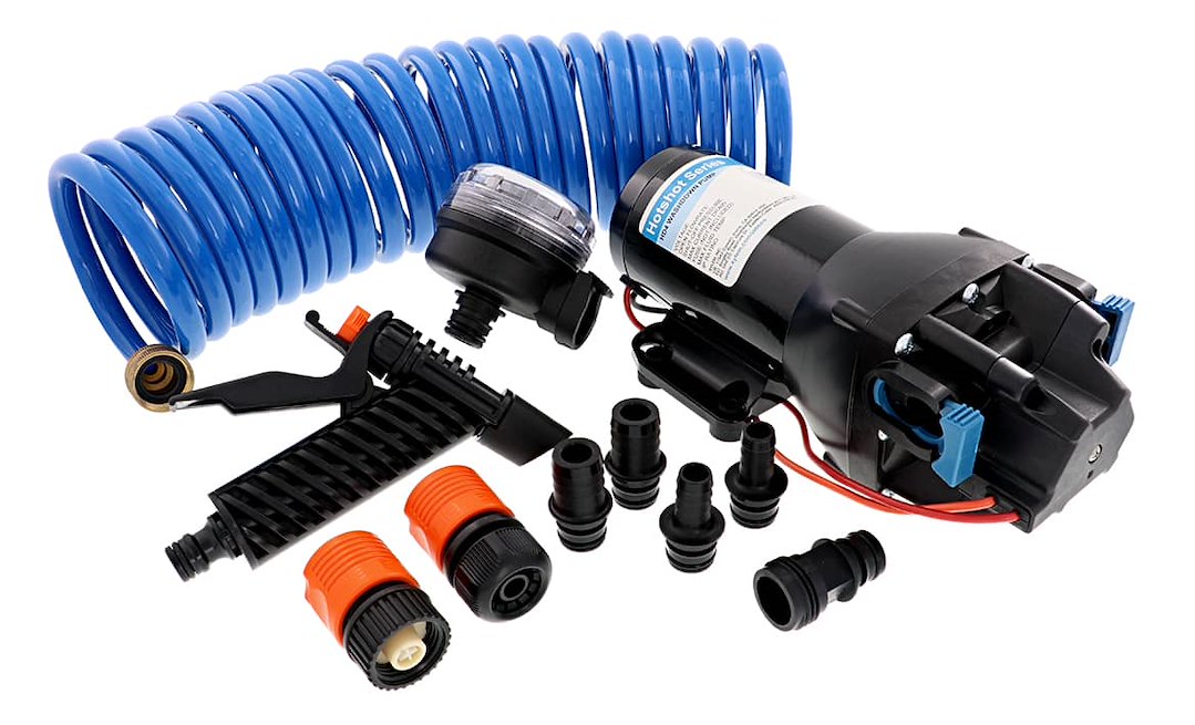 Jabsco Integrated Sealed Pressure Switch Boat Washdown Pump Q401J-118N-3A - Hotshot HD4 12V 4GPM 60PSI