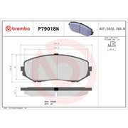 Brembo Premium Low-Met OE Equivalent Pad Brake Pad P79018N - Disc Set