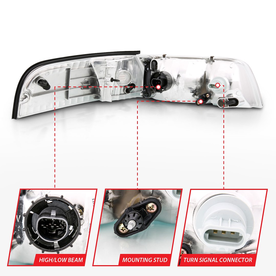 Anzo Easy To Install Headlight Assembly 121556 - Clear Crystal Set
