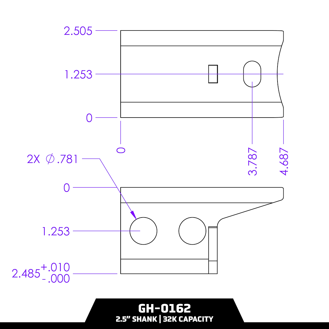 GEN-Y Hitch Built To Last Pintle Hook Hardware GH-0162 - 32K Lock 2.5 Shank