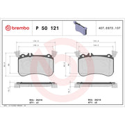 Brembo Premium Low-Met OE Equivalent Pad Brake Pad P50121 - Disc Set