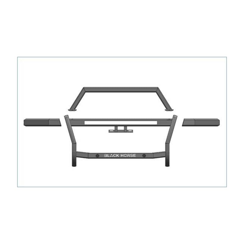 Black Horse Offers Patented Design Grille Guard RAG1R03 - Black Rambler
