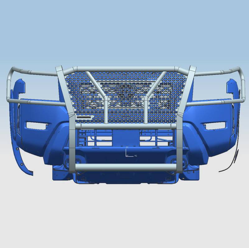 Black Horse No Drill Mounting Grille Guard RU-Nifr22-B - Rugged Heavy Duty