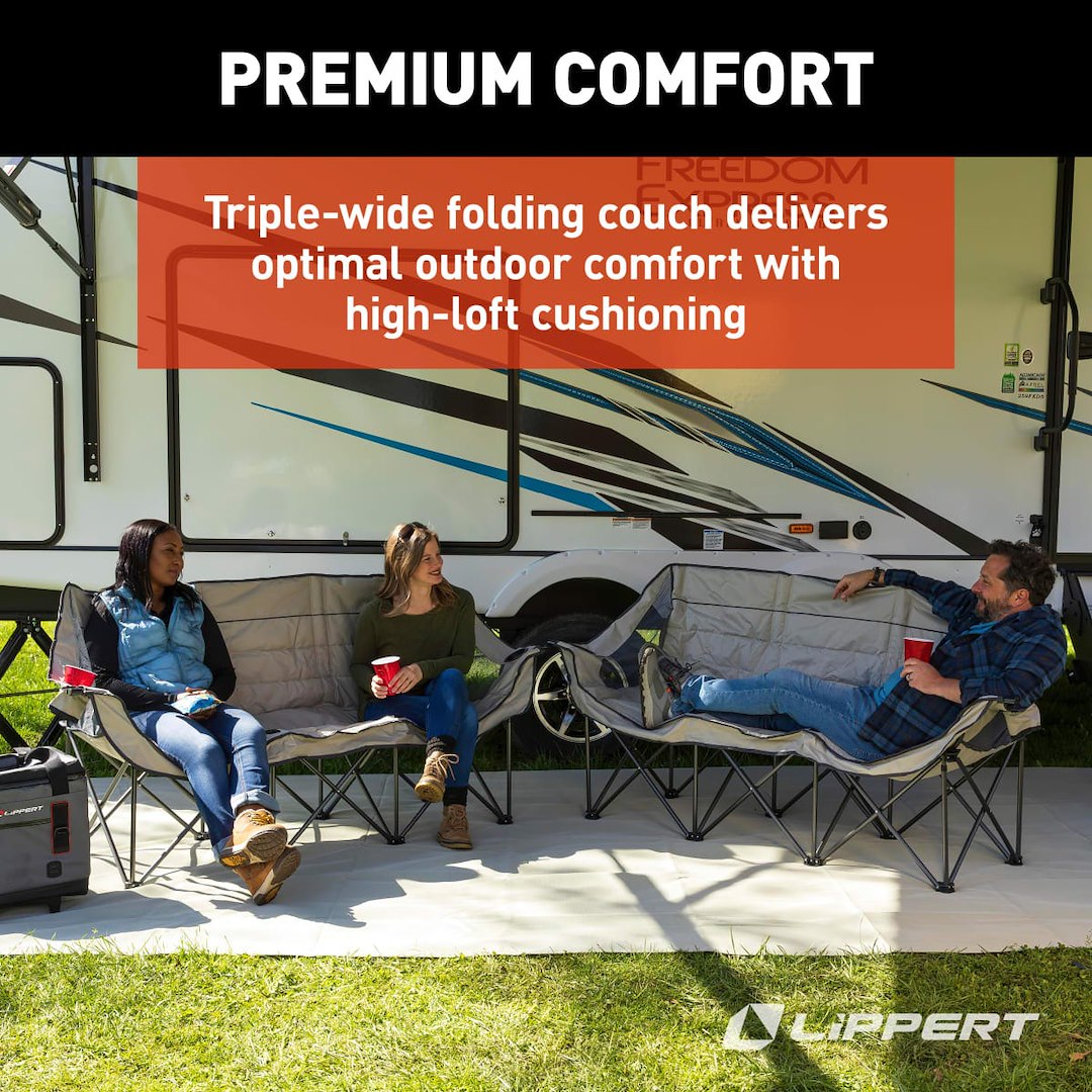Lippert Comp Lightweight And Easy To Transport Camping Chair 2022114795 - Sand Campfire Folding Sofa