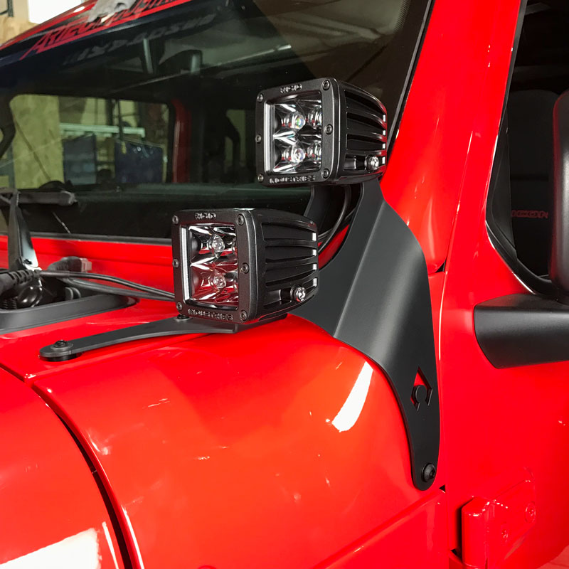 Artec Indust Direct Bolt-In Application Driving/ Fog Light Mounting Bracket JL5603 - Industries Bar Mount EN
