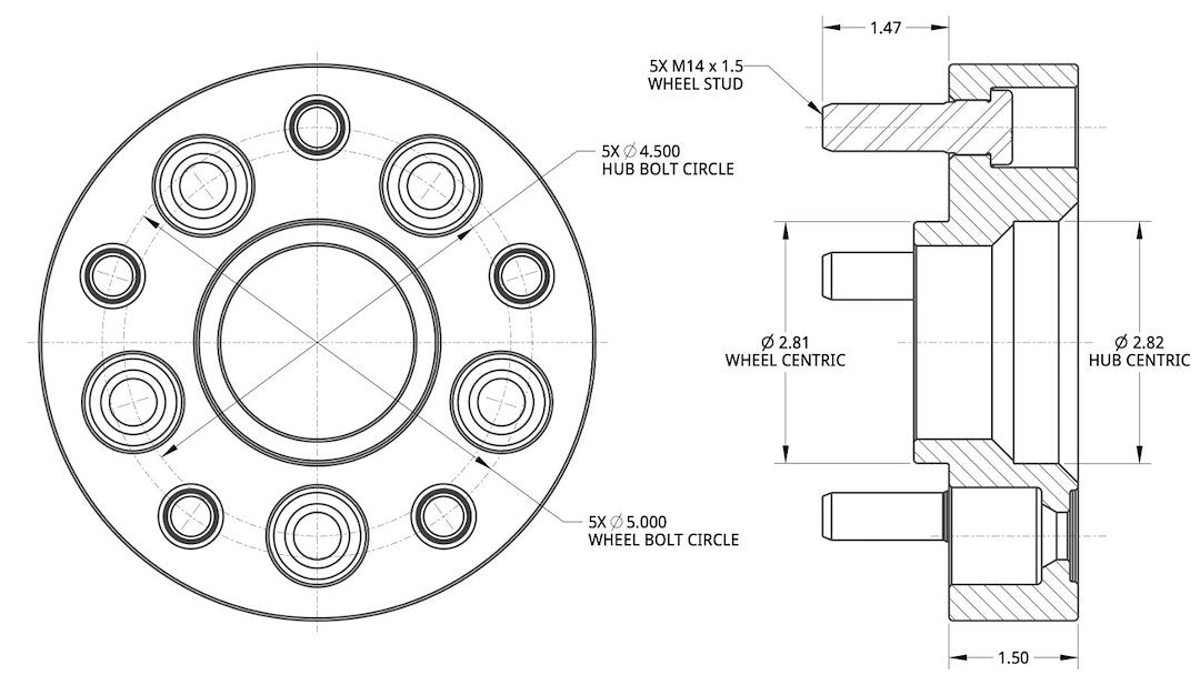 Spidertrax Made In USA Wheel Adapter WHS035 - Blue Jeep JL Conversion Adapt
