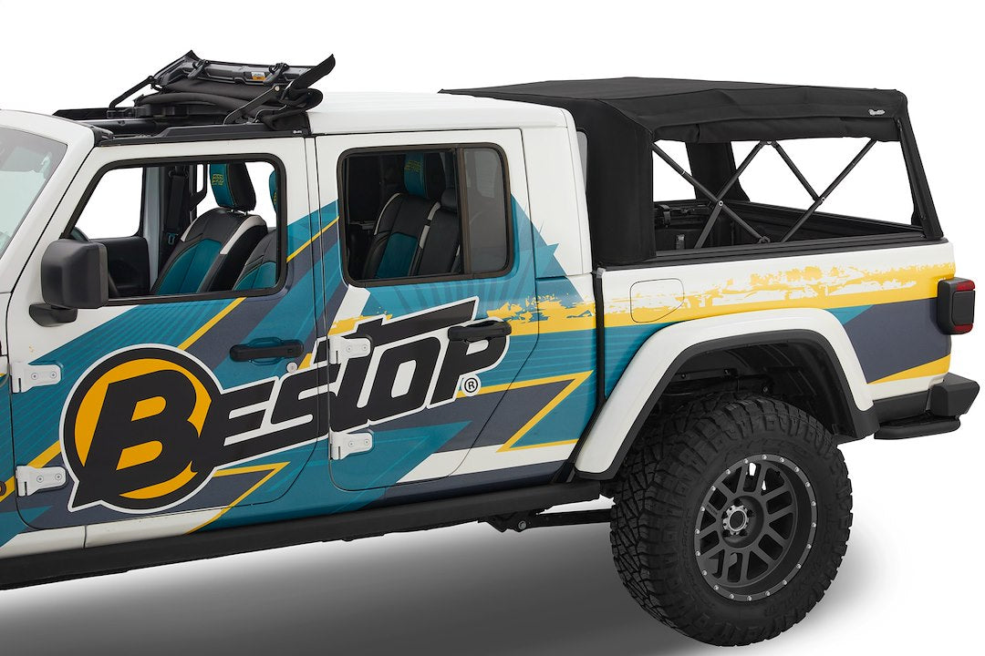 Bestop Fully Integrated Bow System Truck Cap 77326-17 - Black Supertop- Bed Top