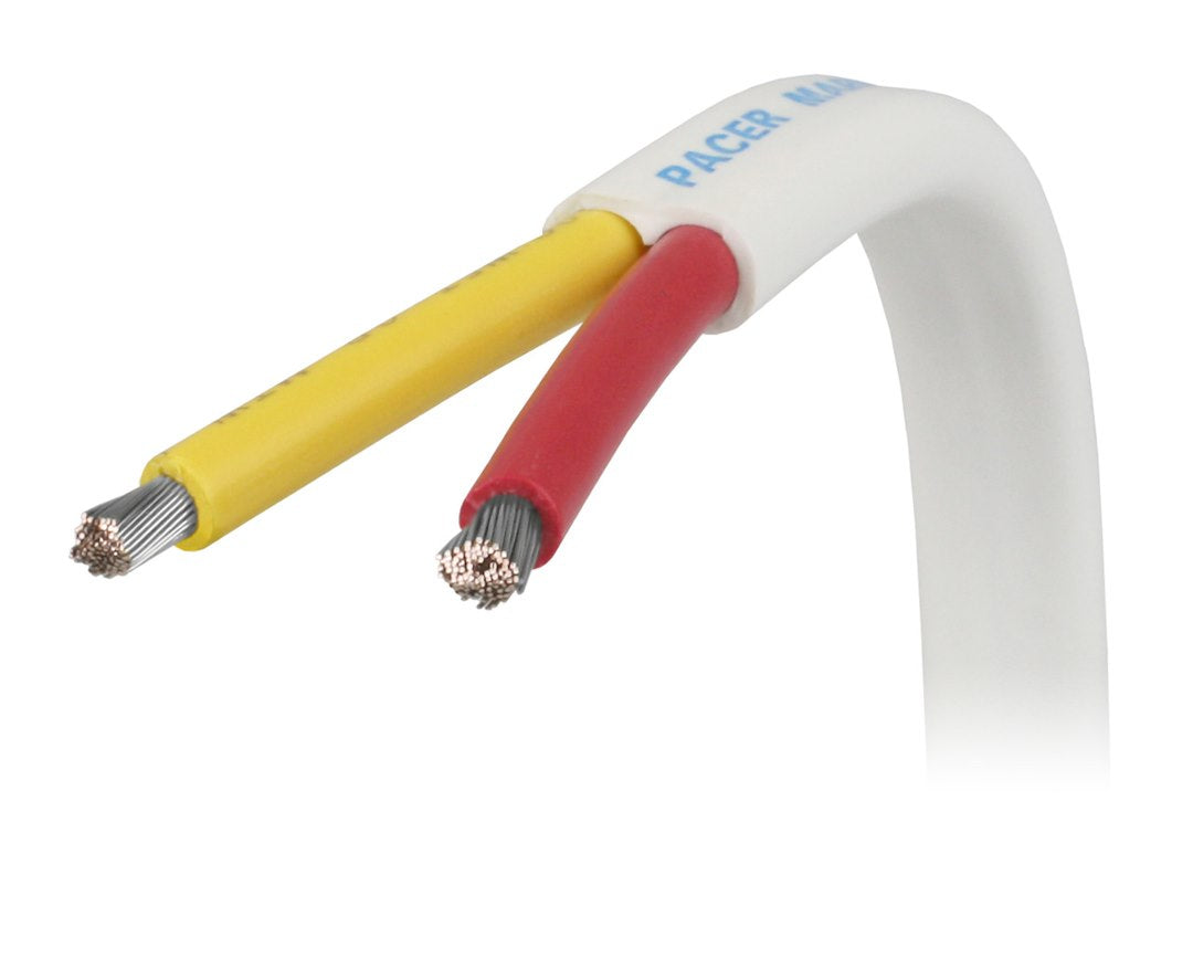 Pacer Stranded Tinned Copper Conductors Duplex Wire W14/2RYW-500 - 14 UL Boat Cbl RY WJ 500FT RL