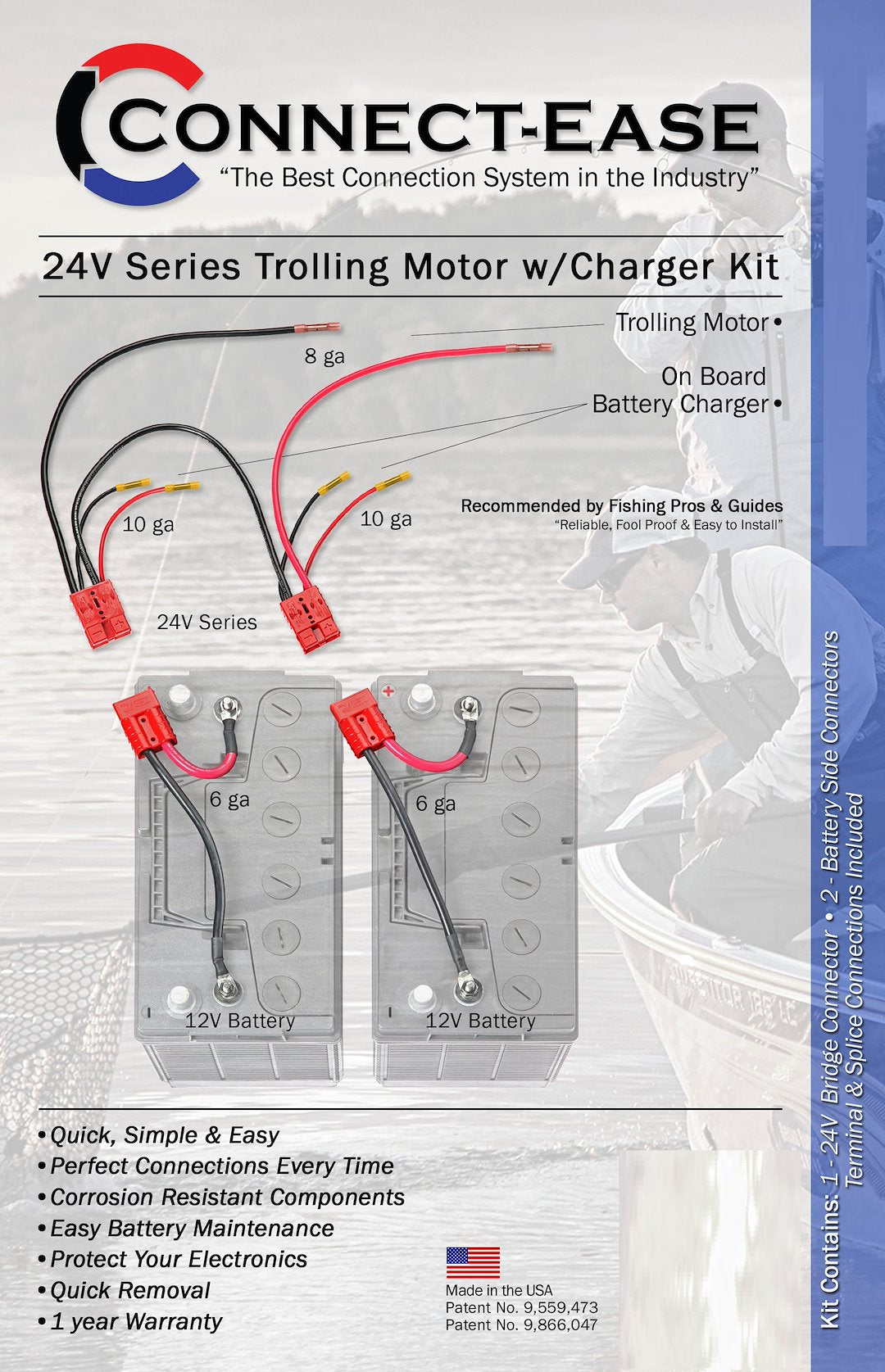 Connect Ease Corrosion Resistant Components Trolling Motor Wiring Kit RCE24VBCHK - 24 Volt Series