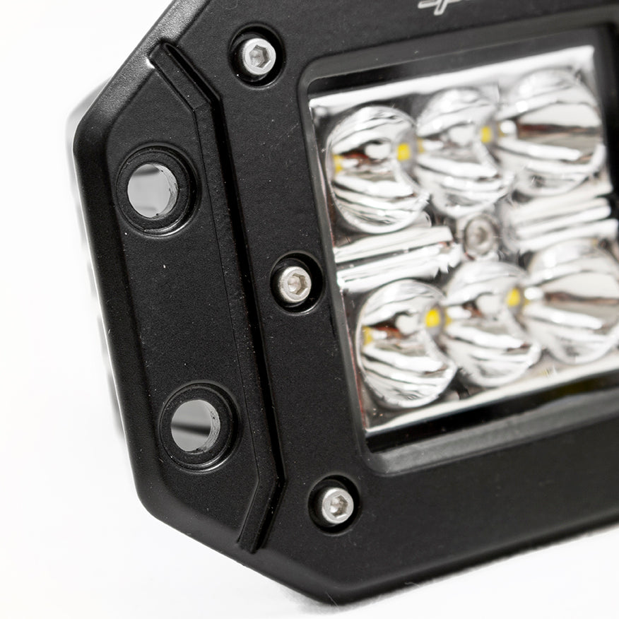 Racesport LT RoHS Compliant Driving/ Fog Light RS-18W6LED-FM - Black Shell Flush Mountable 18WAT