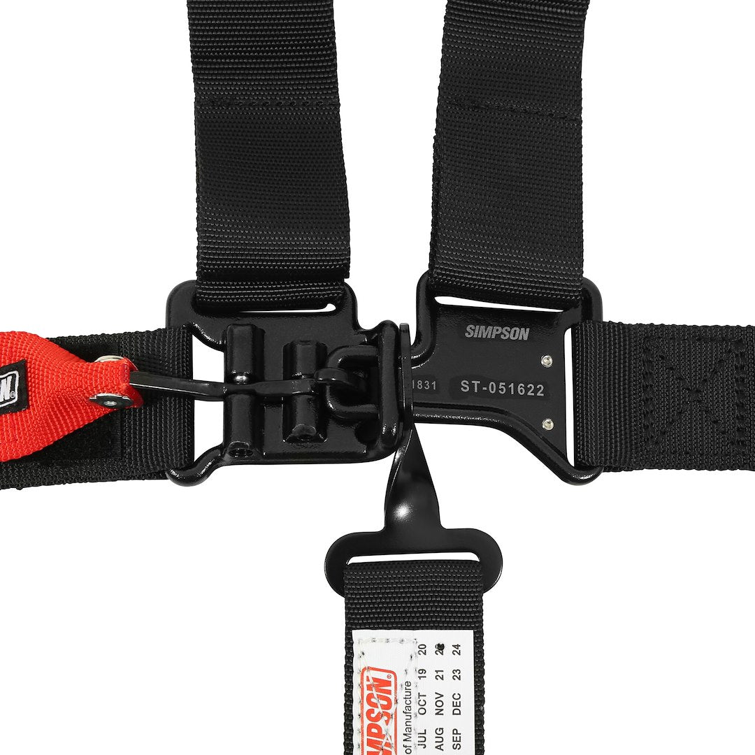 Simpson Race Bolt-In Or Clip-In Lap Belt Seat Belt 3B22Pikx - Black D3-X 2X2 PAD